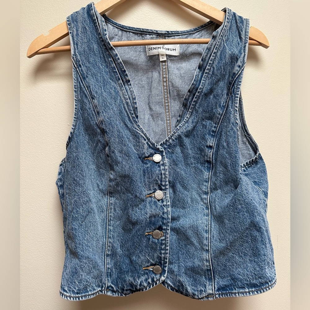 Denim Forum The '90s Mia Denim Vest - Picture 1 of 5